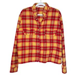 MNML Medium Mens Multicolor Plaid Long Sleeve Collared Button Up Shirt